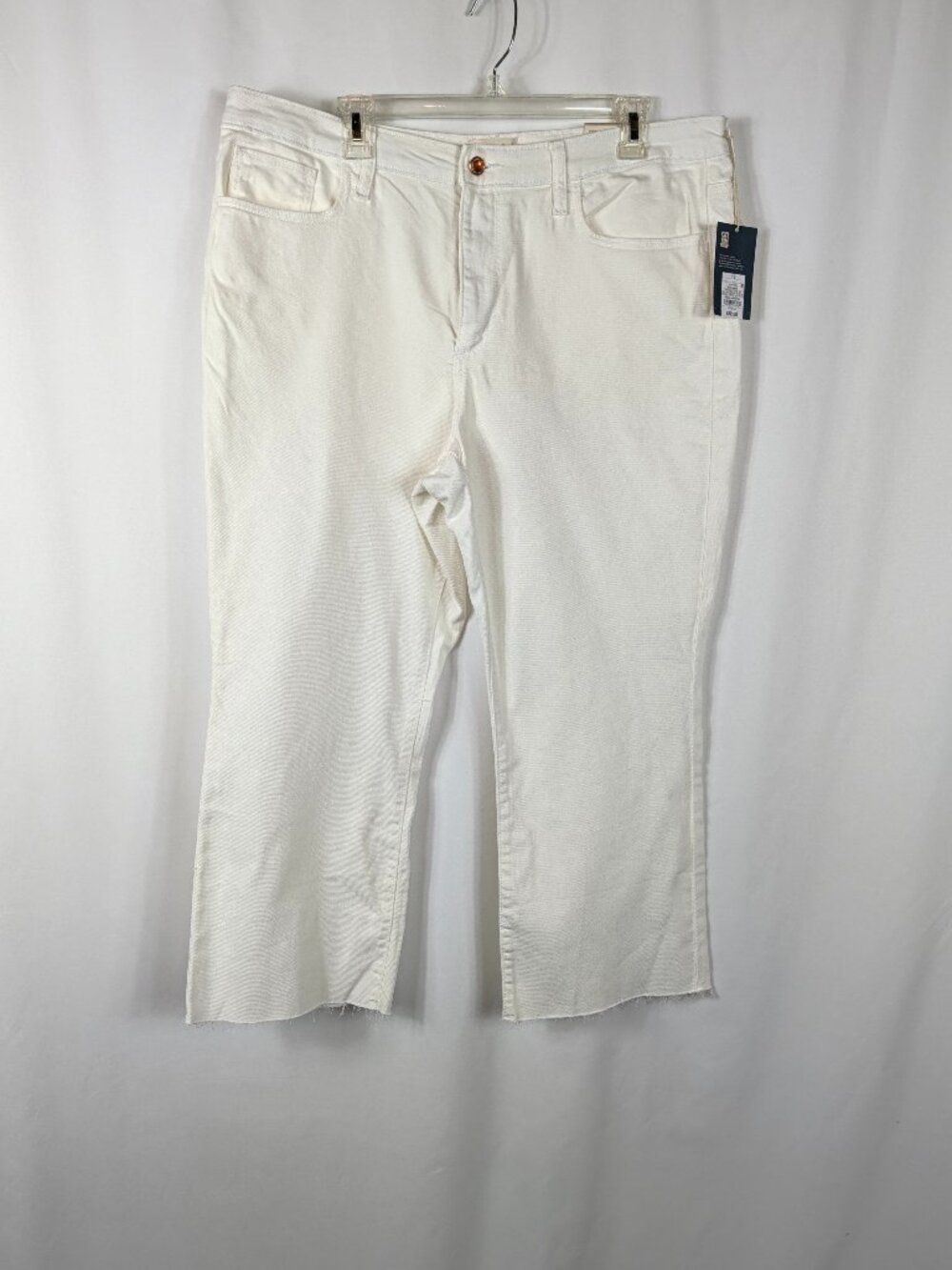 Universal Thread Ankle Bootcut Jeans White Denim Raw Hem Stretch Sz 16 NEW NWT